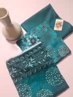 Refined Dark Teal Unstitched 3 Piece Lawn Suit