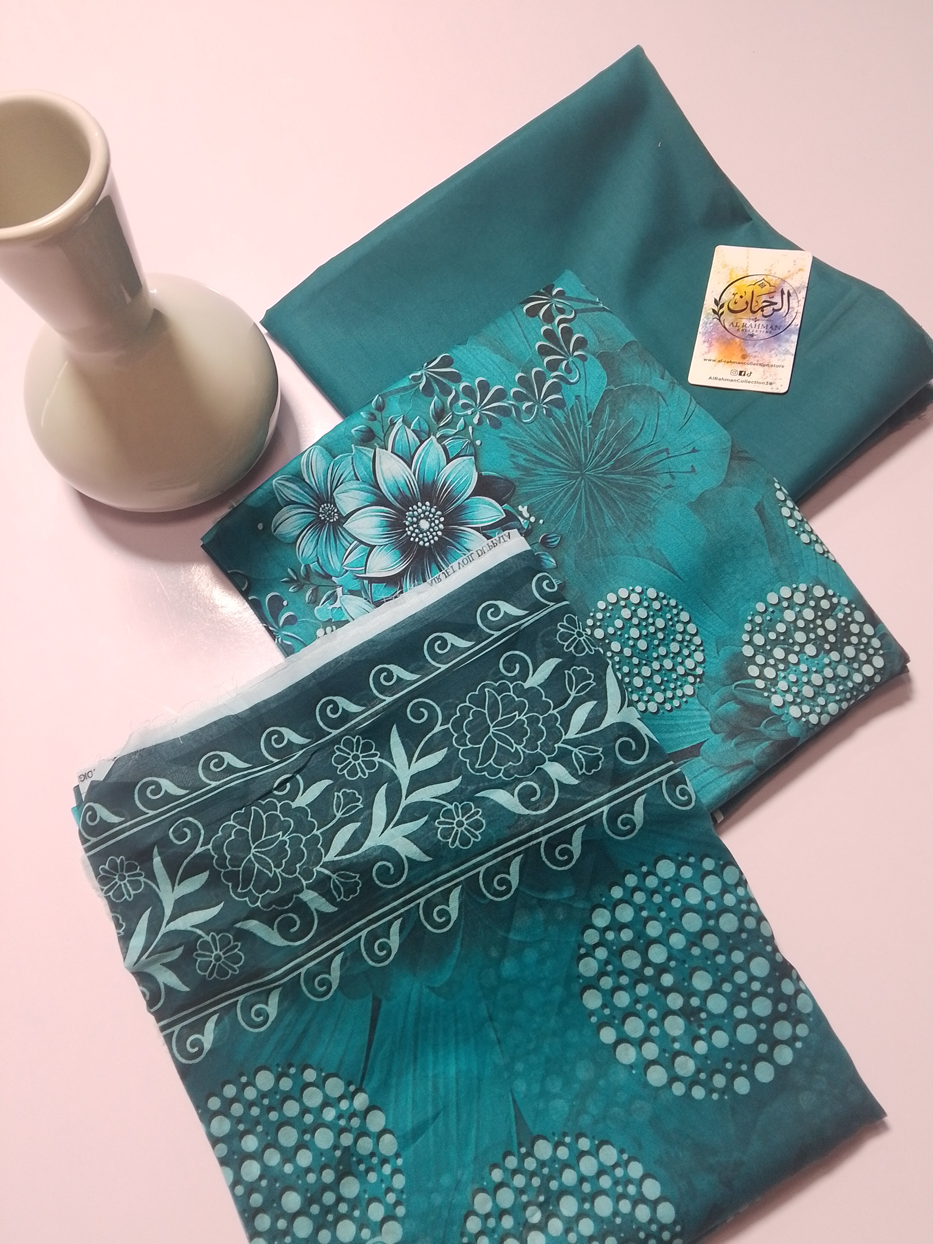 Refined Dark Teal Unstitched 3 Piece Lawn Suit