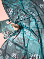 Refined Dark Teal Unstitched 3 Piece Lawn Suit
