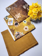 Elegant Mustard Yellow Unstitched 3 Piece Lawn Suit