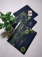 Sophisticated Dark Navy Blue Unstitched 3 Piece Lawn Suit