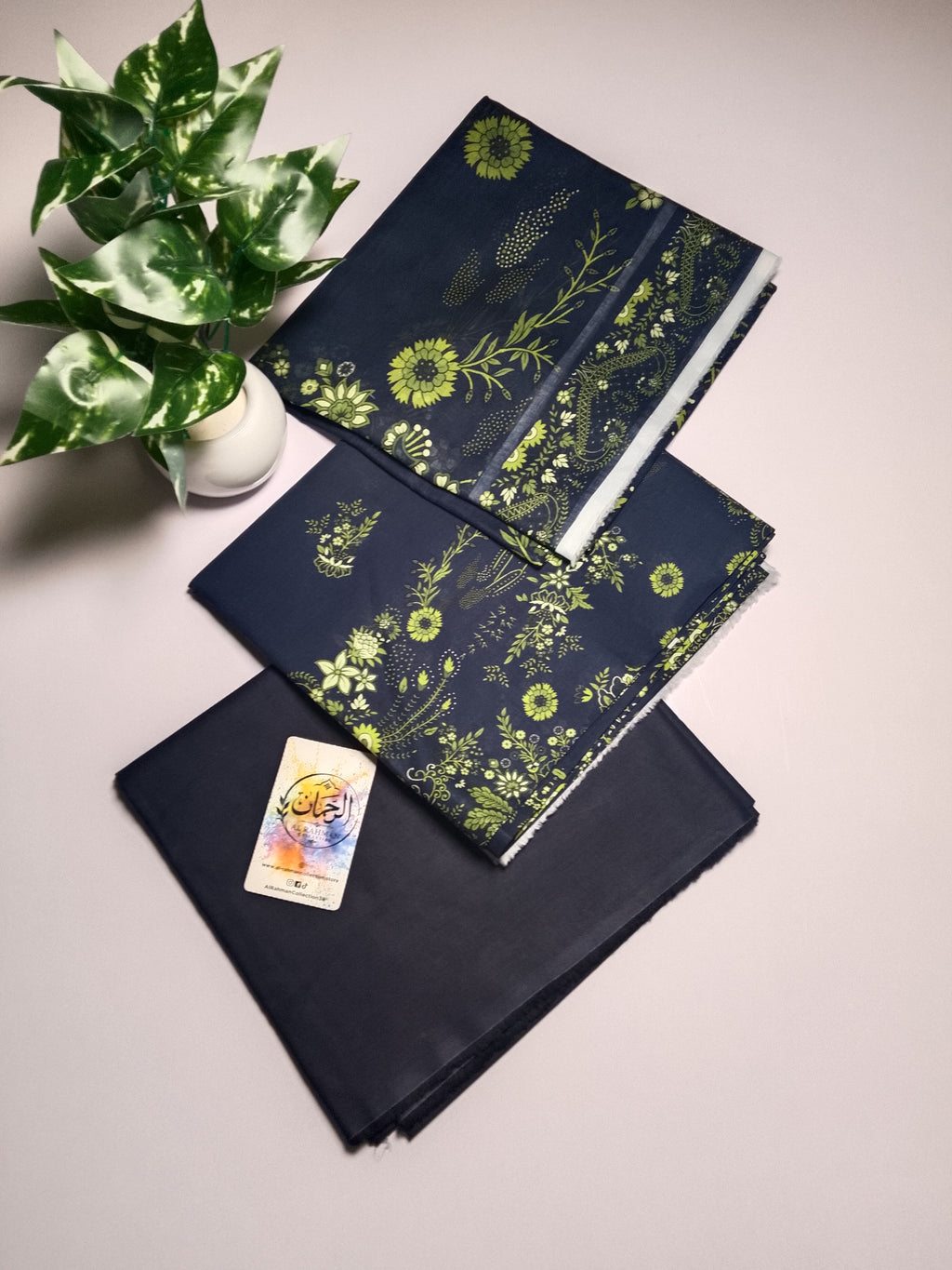 Sophisticated Dark Navy Blue Unstitched 3 Piece Lawn Suit