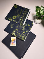 Sophisticated Dark Navy Blue Unstitched 3 Piece Lawn Suit