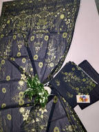 Sophisticated Dark Navy Blue Unstitched 3 Piece Lawn Suit