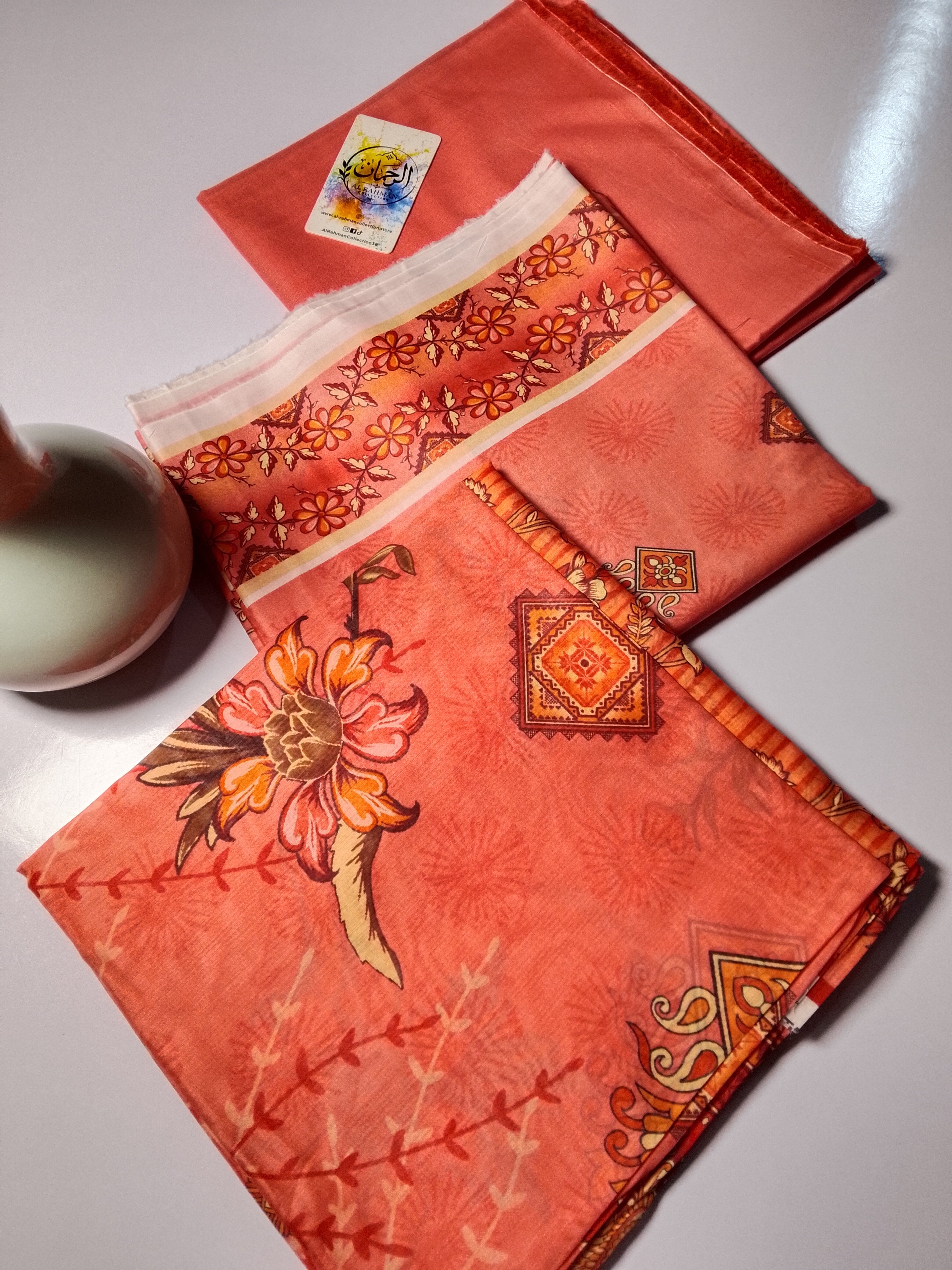 Premium Peach Color 3PC Lawn Suit