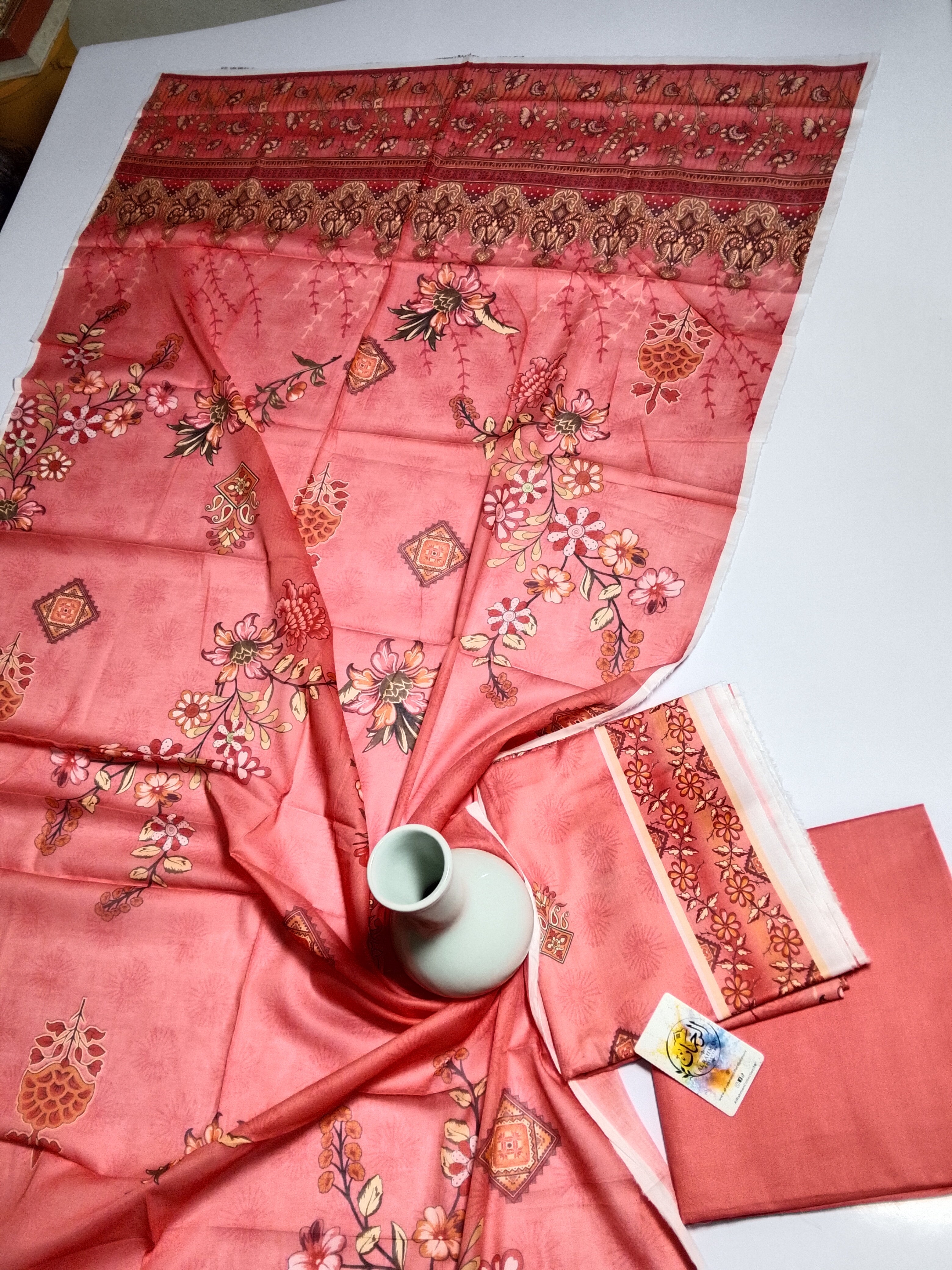 Premium Peach Color 3PC Lawn Suit