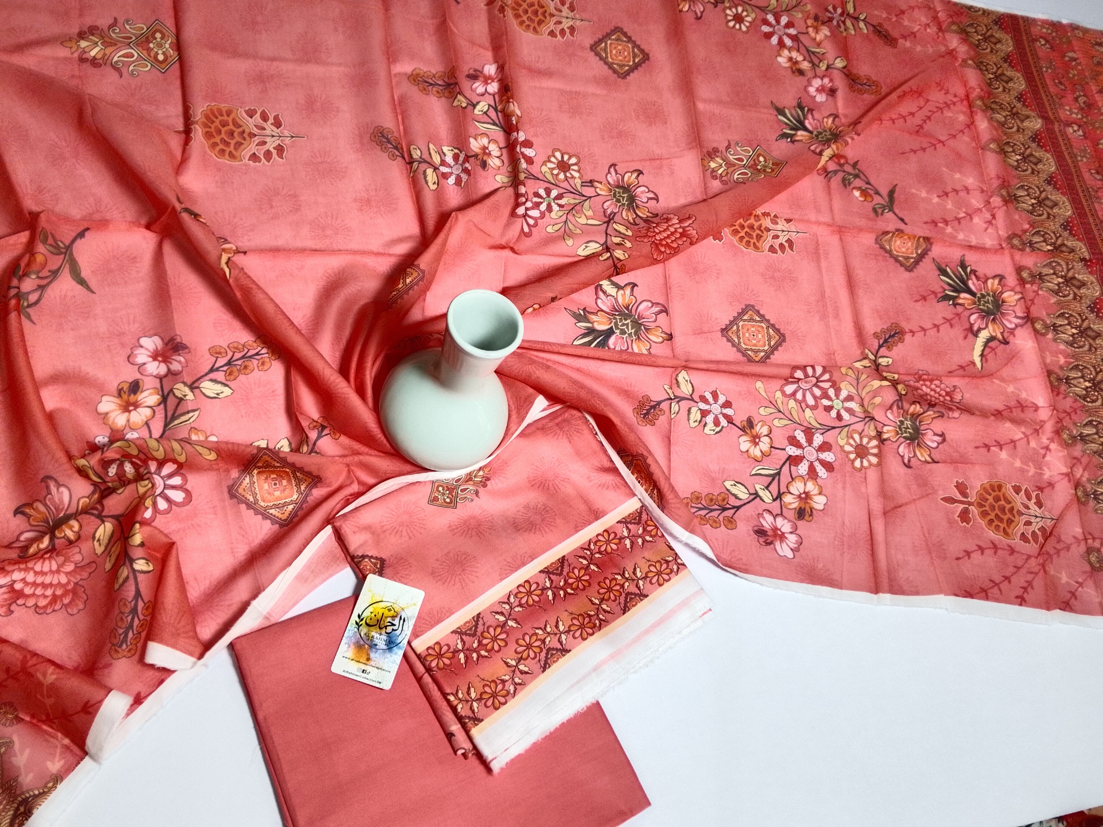 Premium Peach Color 3PC Lawn Suit