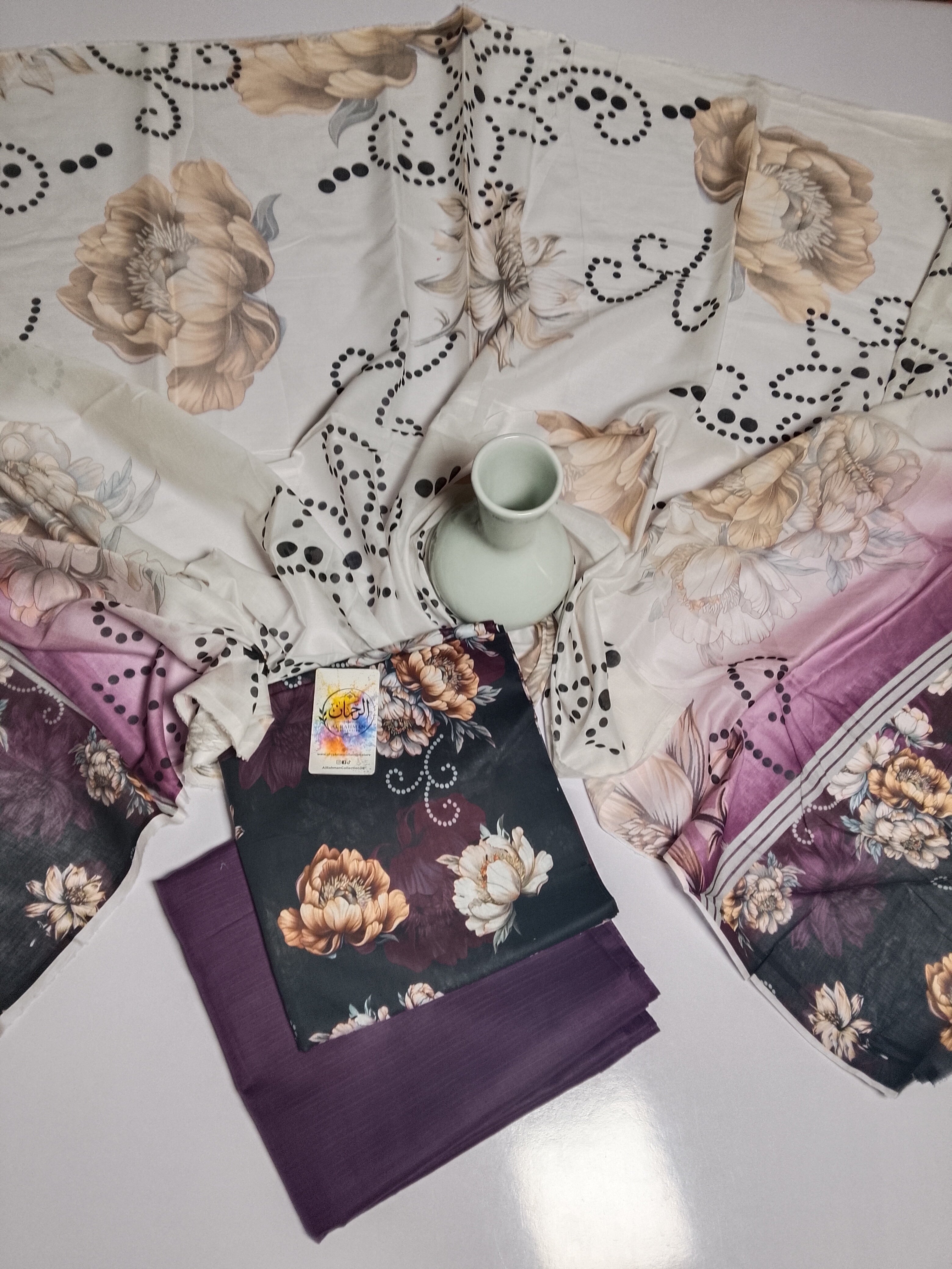 Royal Purple Unstitched 3 Piece Lawn Suit