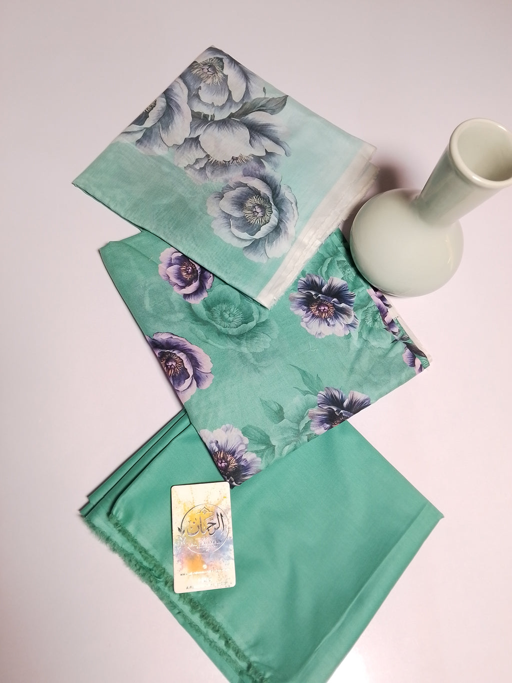 Elegant Mint Green Unstitched 3 Piece Lawn Suit