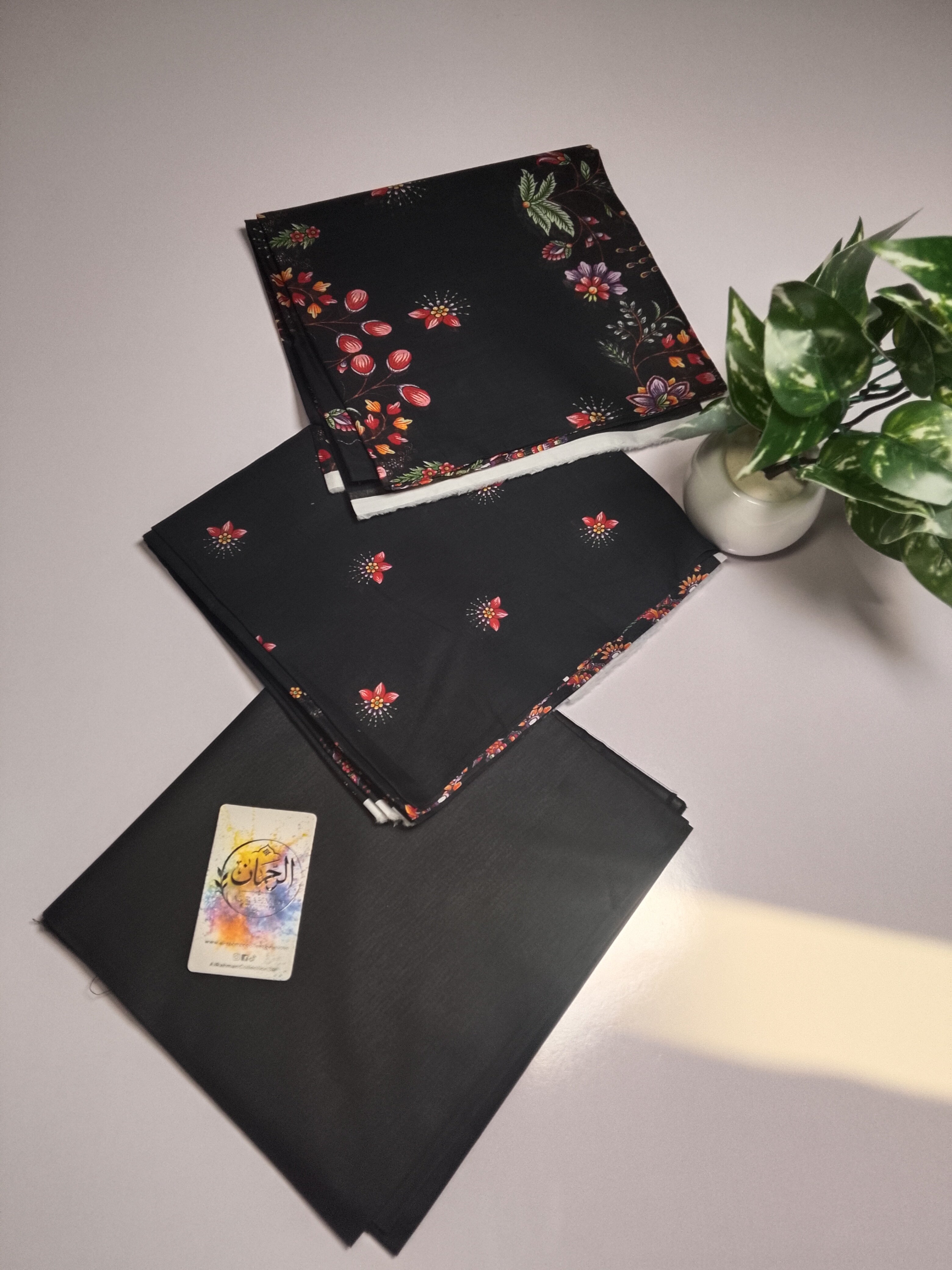 Premium Black 3 Piece Lawn Suit