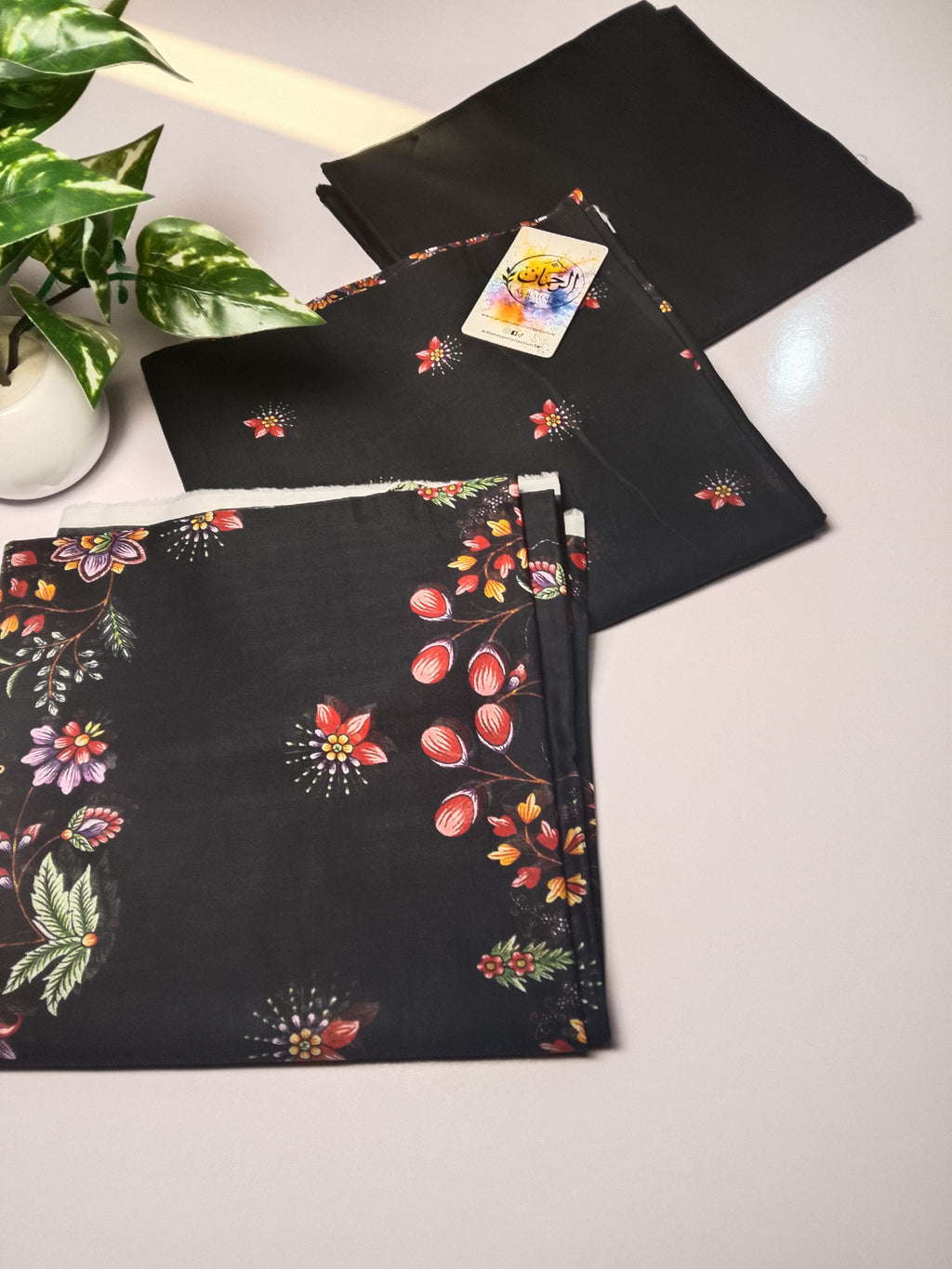 Premium Black 3 Piece Lawn Suit