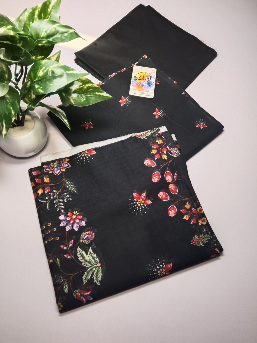 Premium Black 3 Piece Lawn Suit