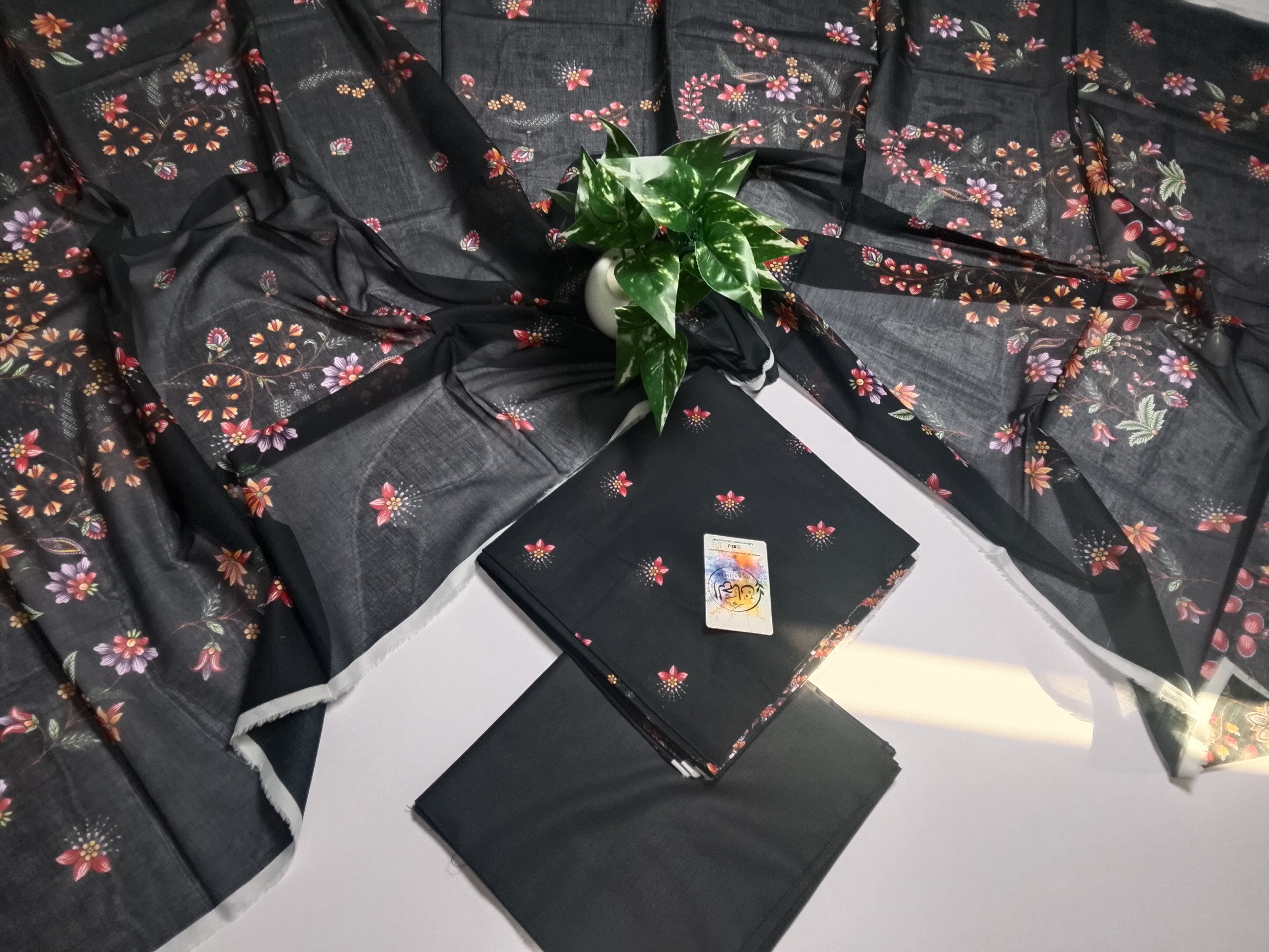 Premium Black 3 Piece Lawn Suit