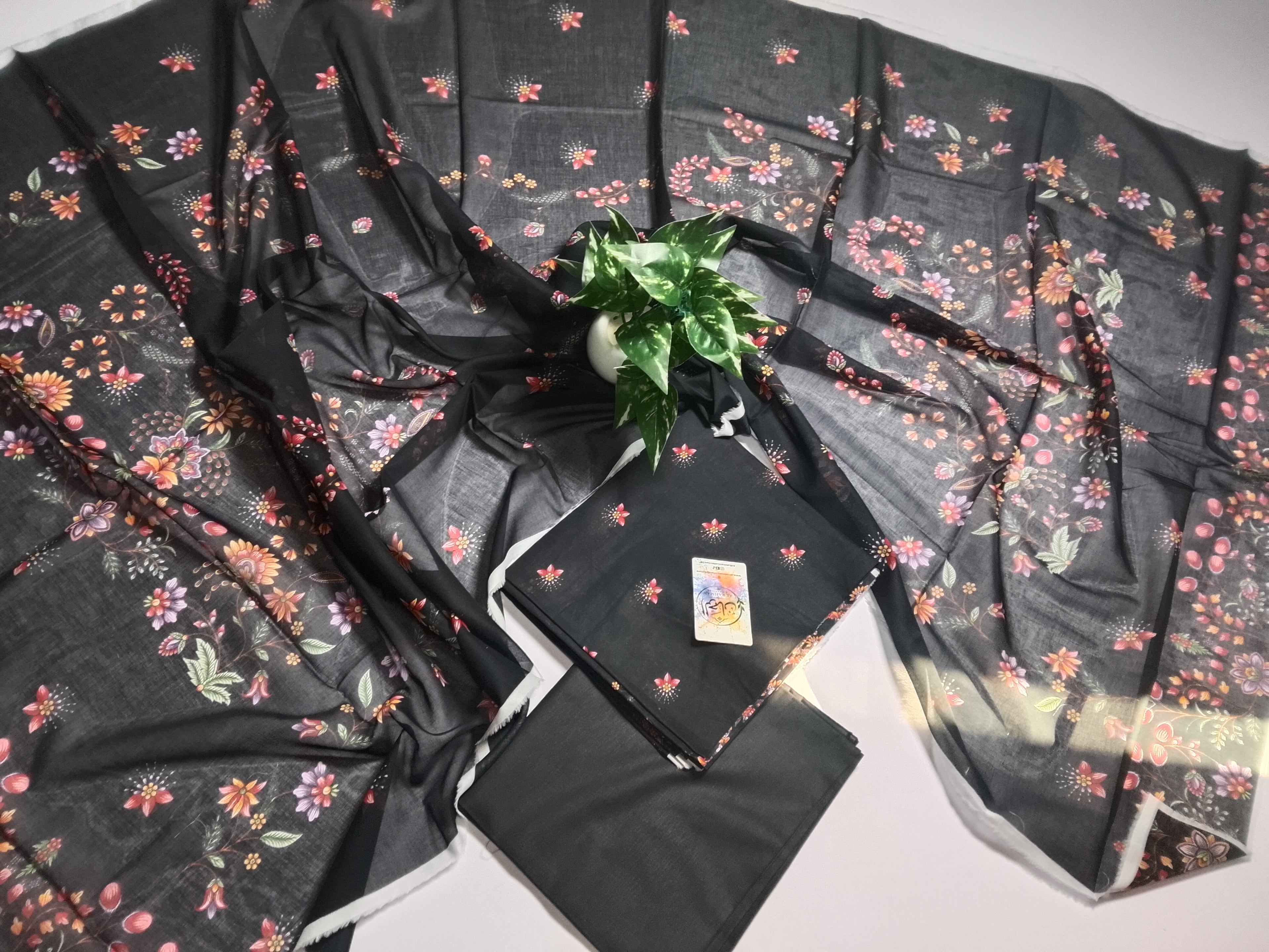 Premium Black 3 Piece Lawn Suit