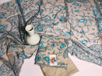 Elegant Cream Beige Unstitched 3 Piece Lawn Suit