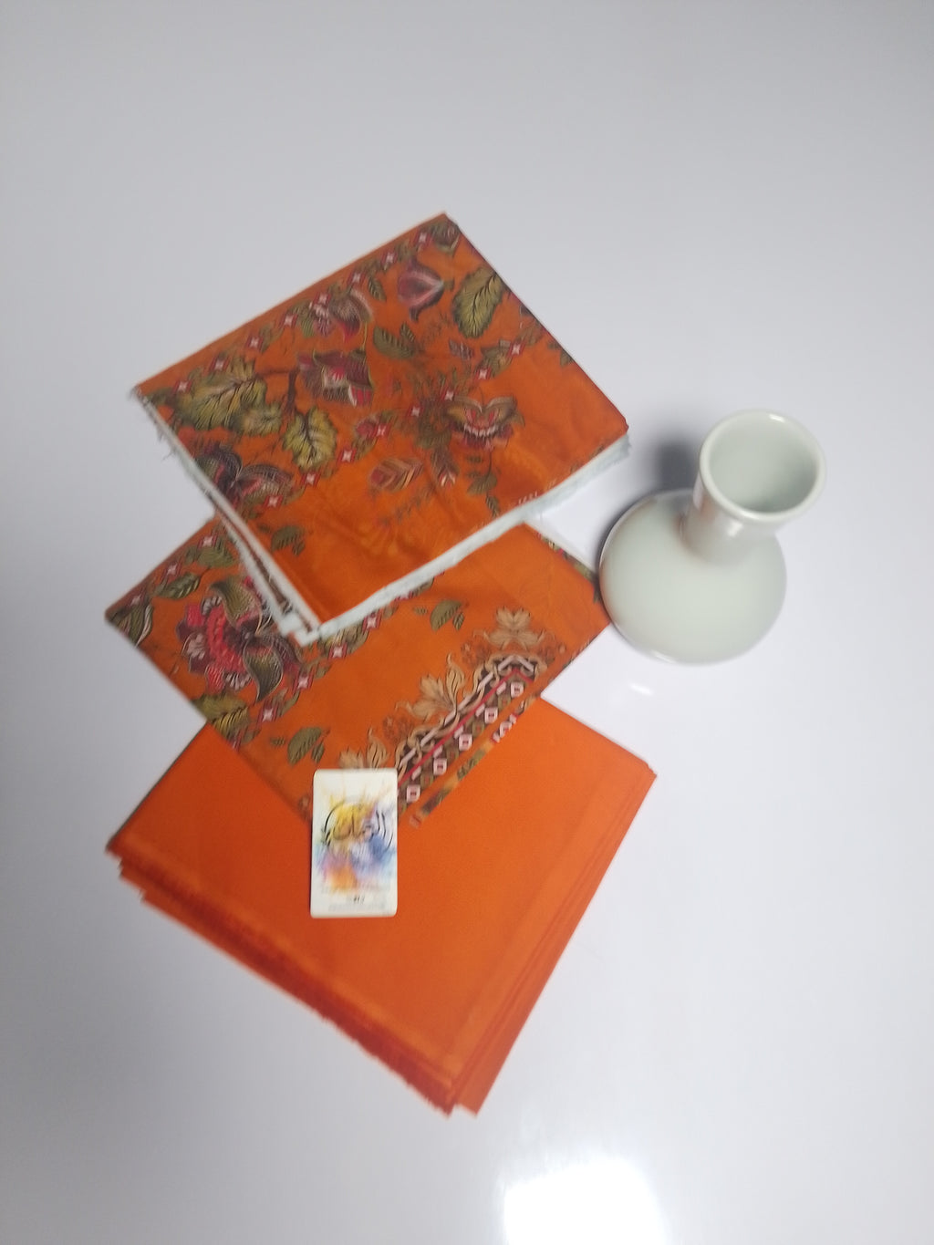 Vibrant Orange Unstitched 3 Piece Lawn Suit |