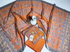 Vibrant Orange Unstitched 3 Piece Lawn Suit |