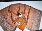 Vibrant Orange Unstitched 3 Piece Lawn Suit |