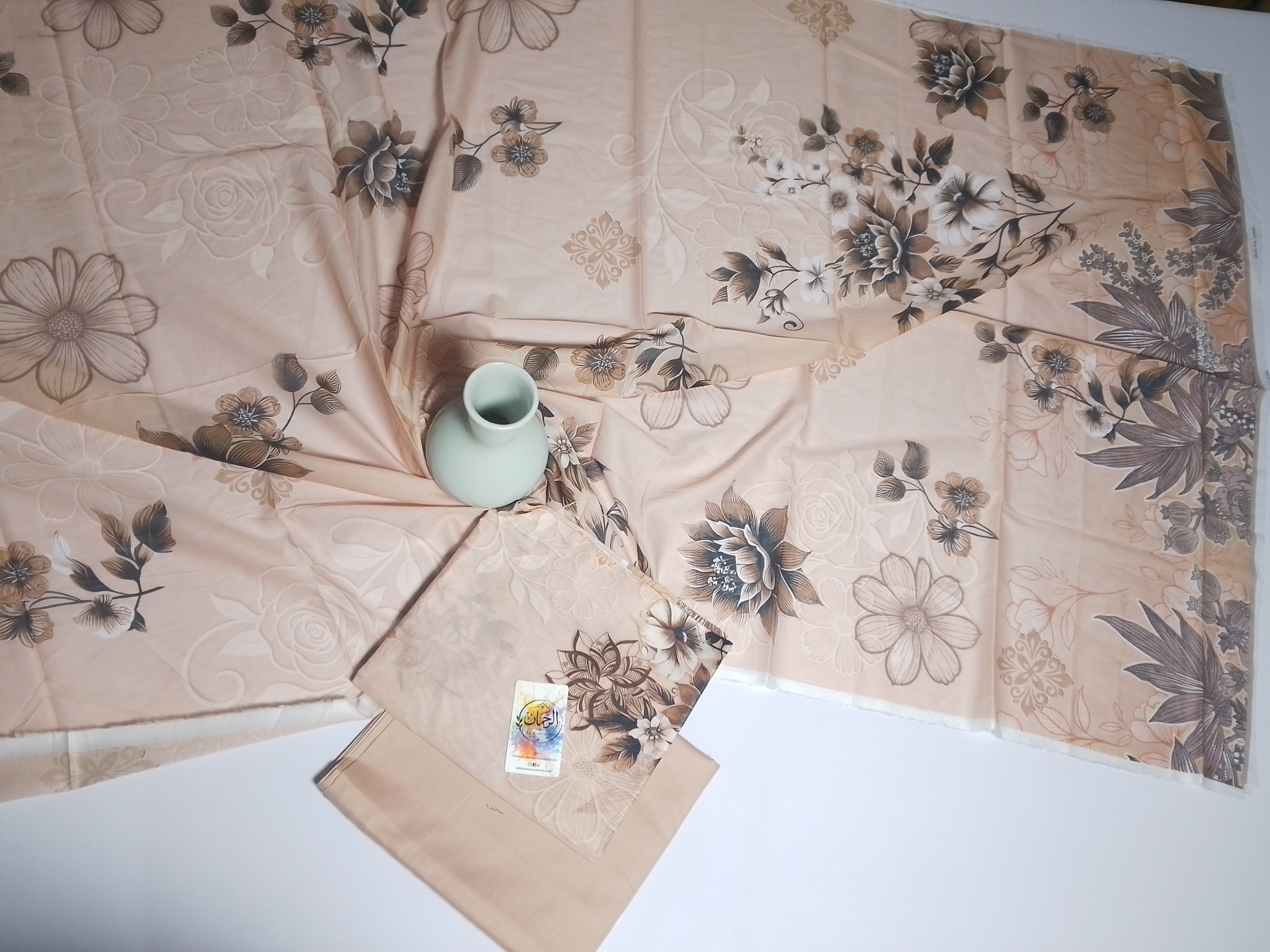 Premium Cream Beige Unstitched 3 Piece Lawn Suit