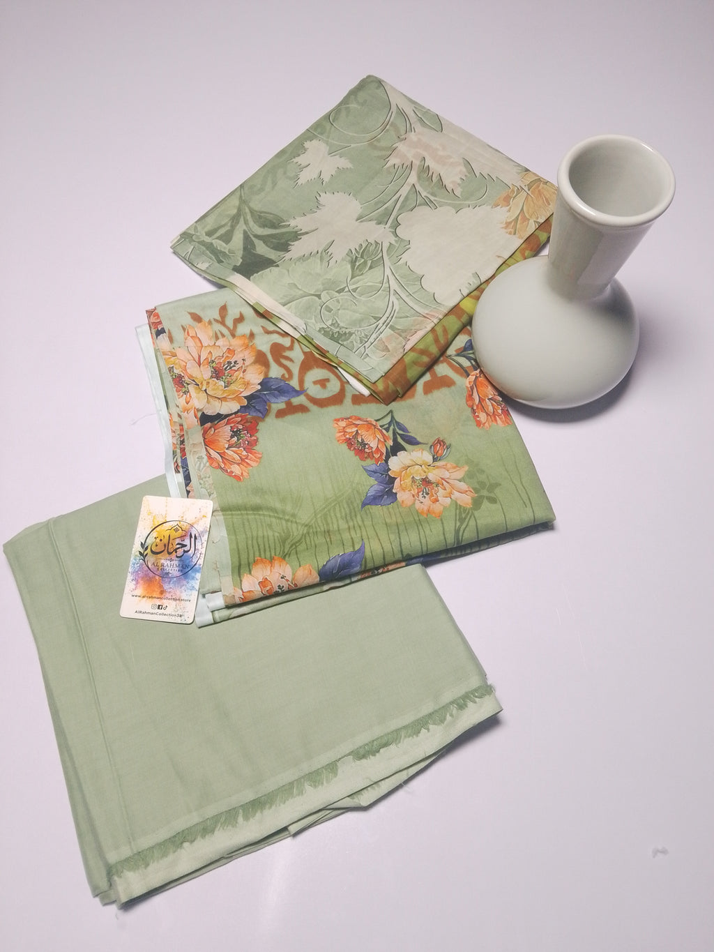 Graceful Sage Green Unstitched 3 Piece Lawn Suit
