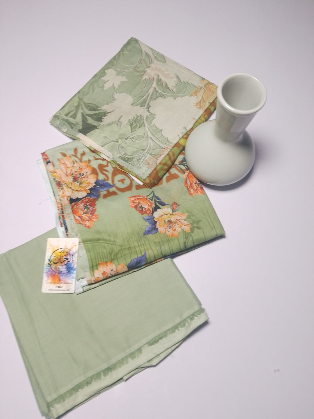 Graceful Sage Green Unstitched 3 Piece Lawn Suit