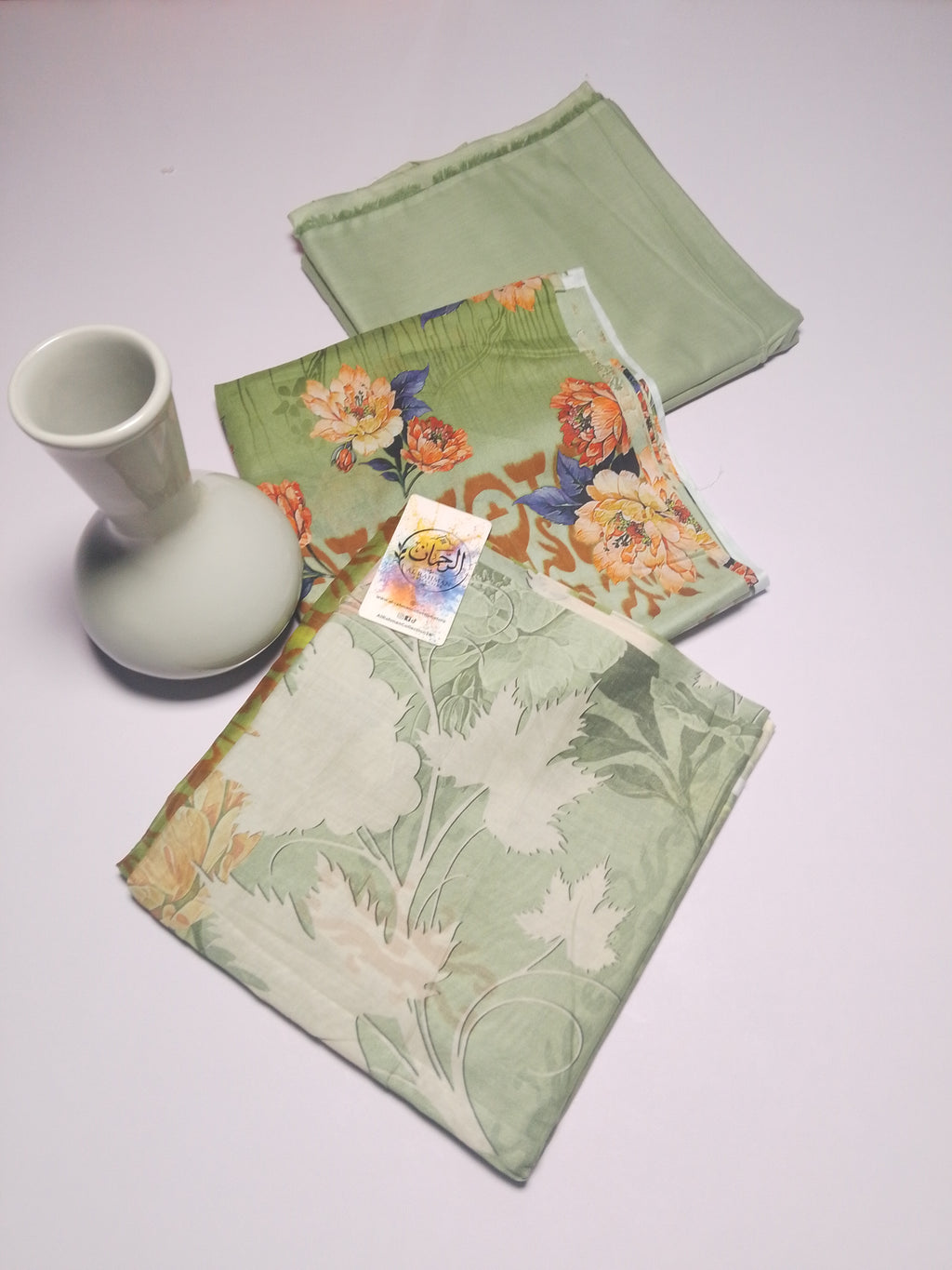 Graceful Sage Green Unstitched 3 Piece Lawn Suit
