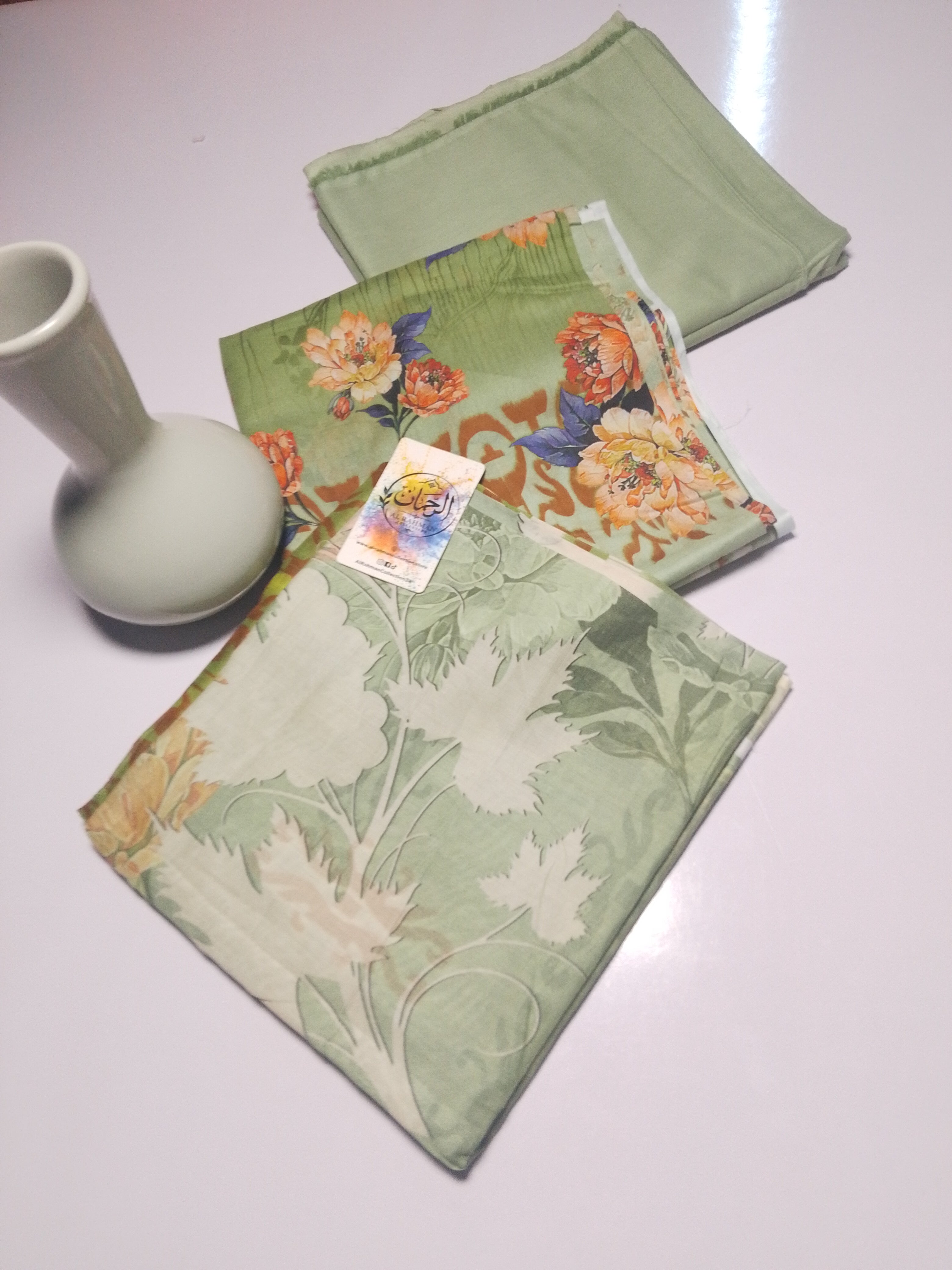 Graceful Sage Green Unstitched 3 Piece Lawn Suit