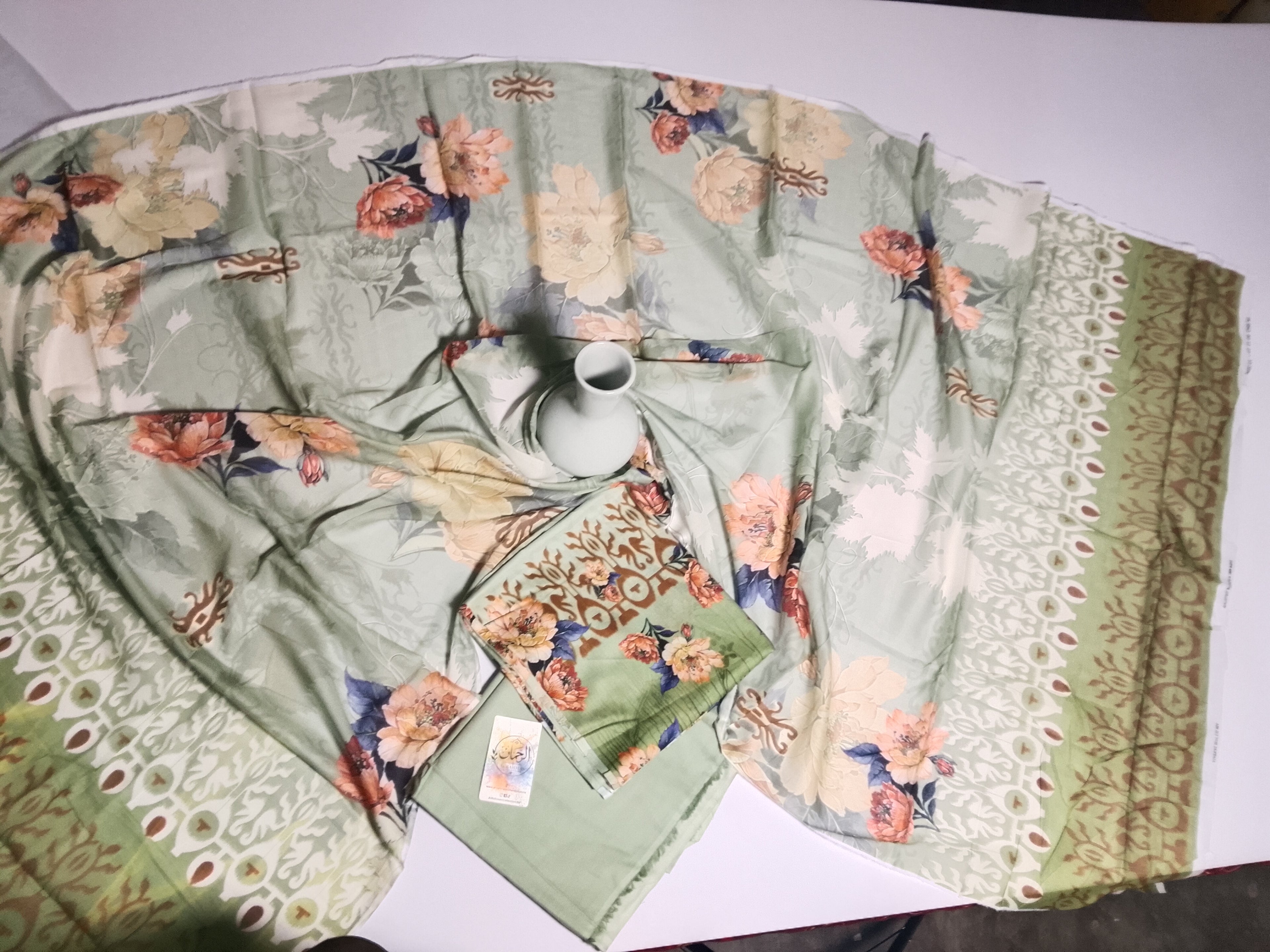 Graceful Sage Green Unstitched 3 Piece Lawn Suit
